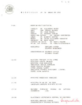 Programa Miércoles 29 de enero de 1992
