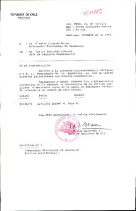 [Oficio Ord. N° 5476 de Jefe de Gabinete Presidencial, remite copia de carta]
