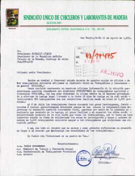 [Sindicato de trabajadores SUCHILMA, expone y solicita gestión en problema laboral de trabajadores agrícolas forestales FOURCADE]