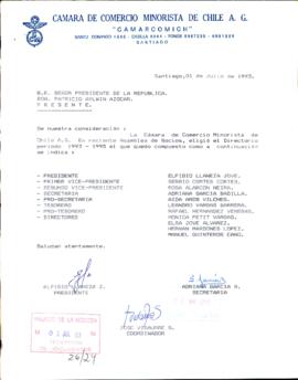 [Informa composición de nuevo directorio de Cámara de Comercio Minorista]