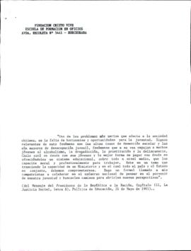[Remite antecedentes del proyecto "Escuela de formación profesional en oficios]