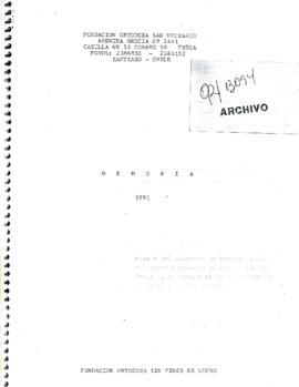 ["Memoria 1991 Fundación Ortodoxa San Nectario"]