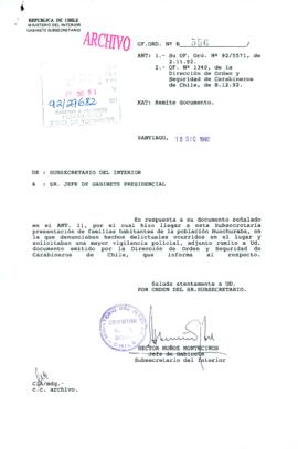 [Oficio Ord. N° 556 de Subsecretario del Interior, remite documento]