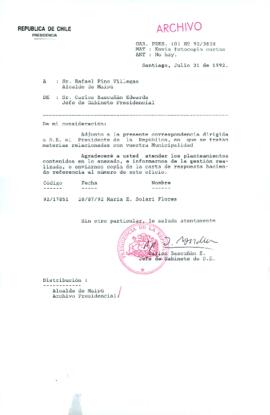 [Oficio Ord. N° 3828 de Jefe de Gabinete Presidencial, remite copia de carta]
