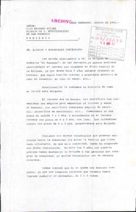 [Copia de carta de Brigada de Bomberos El Manzano a Concejo Municipal de San Bernardo]