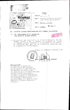 [Oficio Ord. N° 769 de Alcalde de Río Ibañez, remite informe]