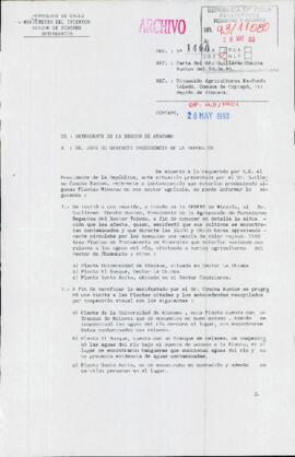 [Oficio Ord. N° 1400 de Intendente de Atacama, informa]
