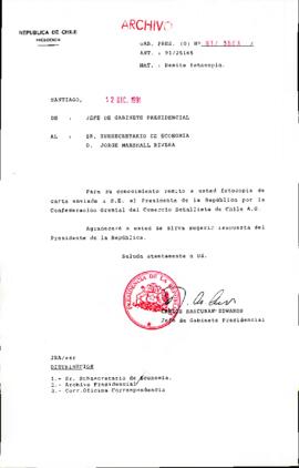 [Remite fotocopia de carta de la Confederación Gremial del Comercio Detallista de Chile A.G.]