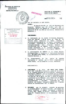 [Decreto N° 84 del Ministerio de Educación/CONICYT]