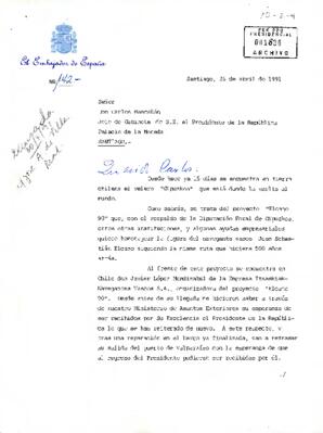 Carta de solicitud de reunión con el Presidente de la República por parte  de la Empresa Itsaskiak Navegantes Vascos ]. - Archivo Patrimonial  Universidad Alberto Hurtado