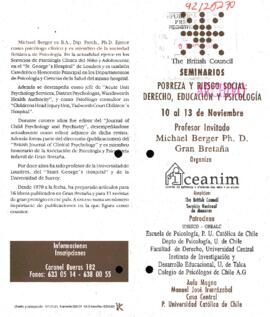 [Seminarios Pobreza y Riesgo Social: derecho, educación y psicología]