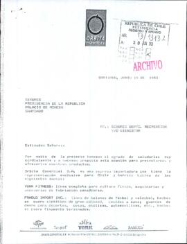 [Carta de Orbita Comercial S.A.]