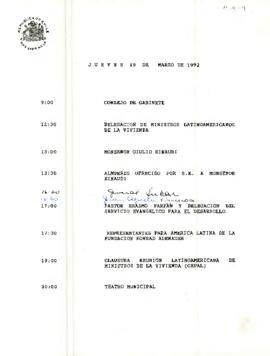 Programa Presidencial, jueves 19 de marzo 1992