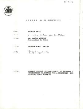 Programa Presidencial,  jueves 21 de enero 1993