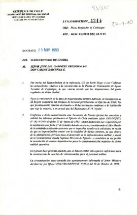 [Carta: con los antecedentes relativos a la construcción de la Planta de Tratamiento de Aguas  Servidas de Coyhaique]