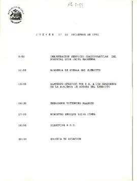 Programa Presidencial, jueves 17 de diciembre de 1992