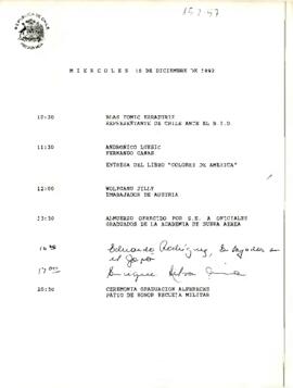 Programa Presidencial, miércoles 16 de diciembre de 1992
