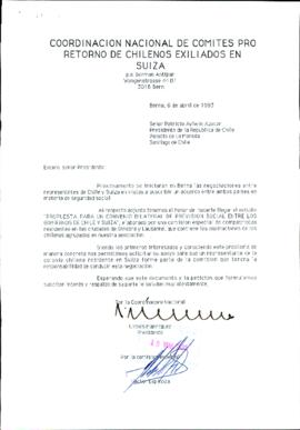 [Remite copia estudio "Propuesta para un convenio bilateral de previsión social entre los gobiernos de Chile y Suiza]