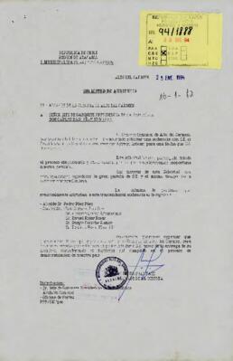 Carta de solicitud de audiencia del Alcalde de Alto del Carmen] - Archivo  Patrimonial Universidad Alberto Hurtado