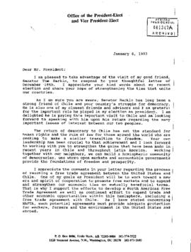 [Carta del Presidente Bill Clinton a Patricio Aylwin]