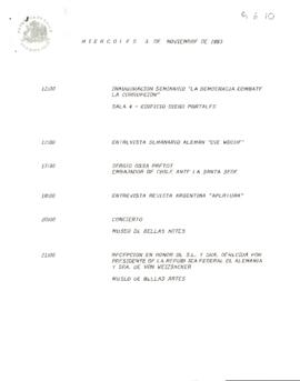 Programa Miércoles 03 de Noviembre de 1993.