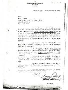 Carta de parte del Gobernador Carlos Enrique Gómez Centurión