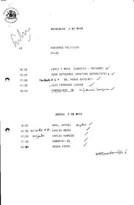 [Agenda Presidencial] Miércoles 2 de mayo al Lunes 9 de julio