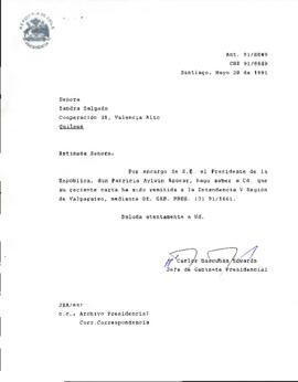 [Remite carta a la Intendencia V región de Valparaíso]