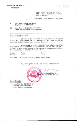 [Se adjunta correspondencia a Director de EMPORCHI]