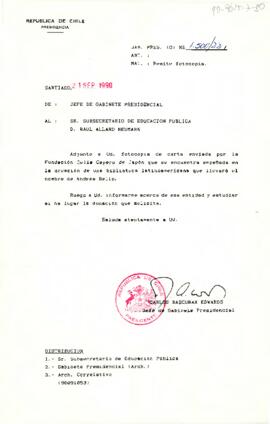 [Se remite carta a Subsecretario de Educación Pública]