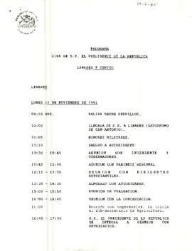 Programa Gira de S.E. el Presidente de la República Linares y Curicó