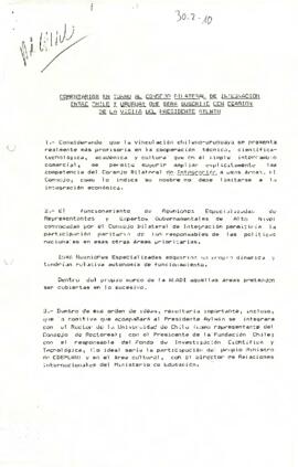 Comentarios en torno al Consejo Bilateral  de Integración entre Chile y Uruguay  que será suscrito con ocasión de la visita del Presidente Patricio Aylwin