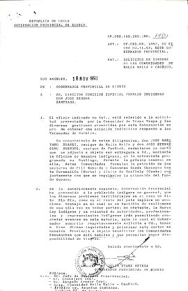 [Copia de Oficio Ord. N° 1993 de Gobernador de Bío Bío, solicitud de tierras de comunidades de Malla Malla y Cauñicu]