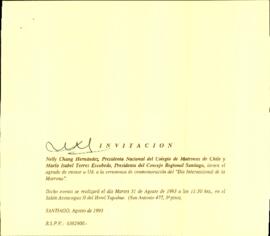 [Invitación a la ceremonia de conmemoración del "Día Internacional de la Matrona"]