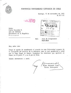 [Informa acuerdo a la suscripción de proyecto que se indica]