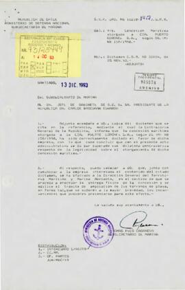 [Carta de Subsecretario de Marina sobre Dictamen de Contraloría General de la República]