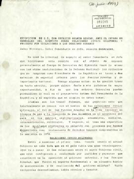Exposición de S.E. Don Patricio Aylwin Azócar ante el Cuerpo de Generales del Ejército sobre relaciones cívico-militares y procesos por violaciones a los Derechos Humanos