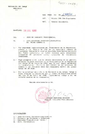 [Carta del Jefe de Gabinete Presidencial a Pedro Correa]