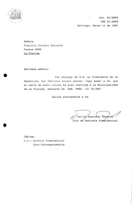 Carta remitida a la Municipalidad de la Florida