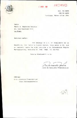 [Se remite carta a Intendencia Región Metropolitana]