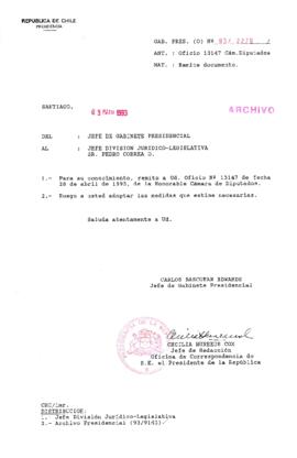 [Oficio Gab. Pres. Ord. N° 2276 de  Jefe de Gabinete Presidencial, remite documento]