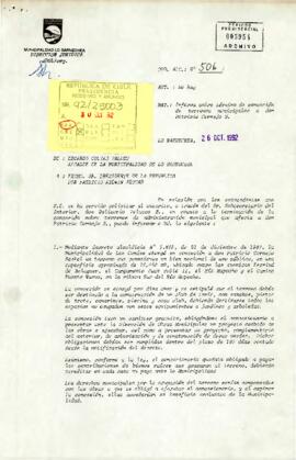 [Carta de Alcalde de Lo Barnechea dirigida a Presidente Aylwin sobre concesión de terrenos]