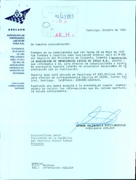 [Informa creación de Asociación de Empresarios Laicos de Chile A.G.]