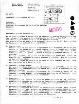[Informa a Directores Corporación Cultural de la Estación Mapocho]