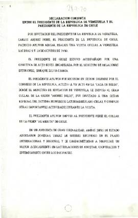 Declaración Conjunta Entre el Presidente de la República de Venezuela y el Presidente de la República de Chile