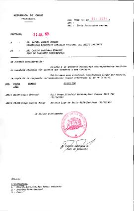 [Se remite correspondencia a Secretario Comisión Nacional de Medio Ambiente]
