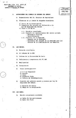Actuaciones del Consejo de Defensa del Estado