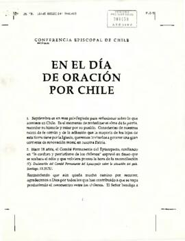 "En el día de oración por Chile", mensaje de la Conferencia Episcopal de Chile