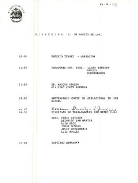 Programa Miércoles 21 de Agosto de 1991