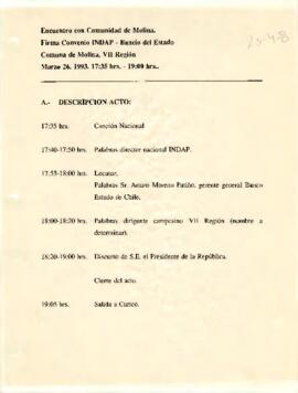 Visita Obras doble Vía Ruta 5 SUR Comuna de Río Claro, VII Región Marzo 26, 1993. 17:00 hrs. - 17:30 hrs.
